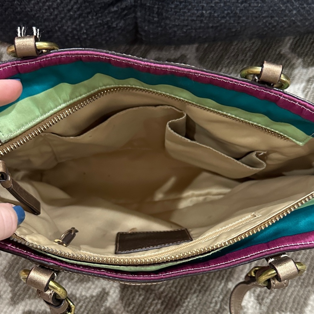 Coach Vibrant Striped Tote Bag - Picture 3 of 3